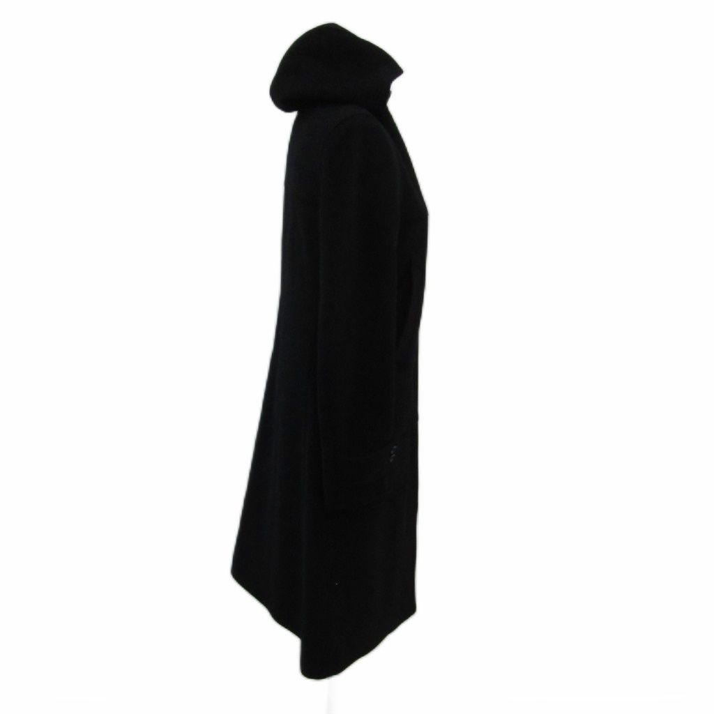 セオリー Theory コート ロング丈 フード付き アンゴラ混 カシミヤ混 2