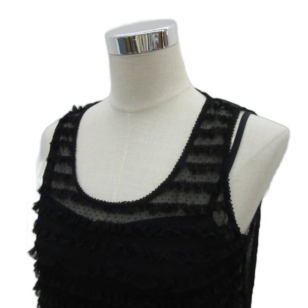 ピンクハウス PINK HOUSE チュニック 黒 ブラック ノースリーブ レース