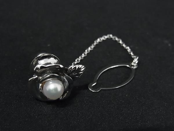 ③新品未使用 Mikimotoミキモトネクタイピン あこや真珠シルバー MIKIMOTO ミキモト アコヤパール アコヤ真珠 本真珠 約8mm SV925