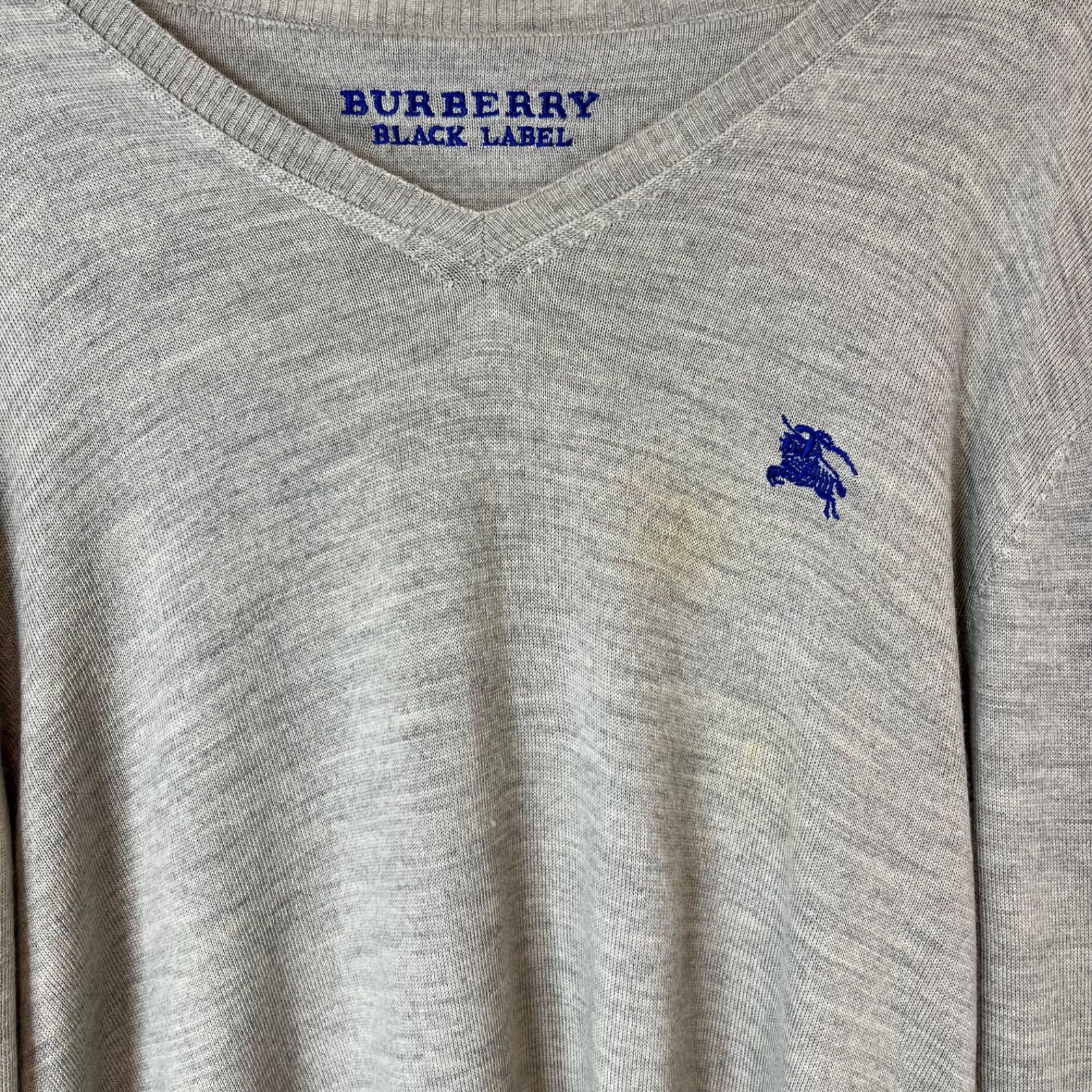 BURBERRY BLACK LABEL バーバリーブラックレーベル ホースロゴ刺繍 V 