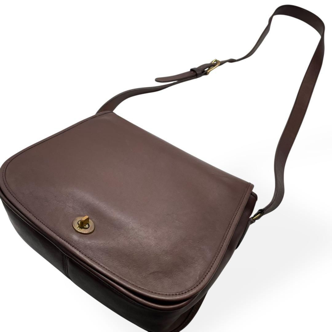 極美品 COACH オールドコーチ USA製 ショルダーバッグ ターンロック 茶