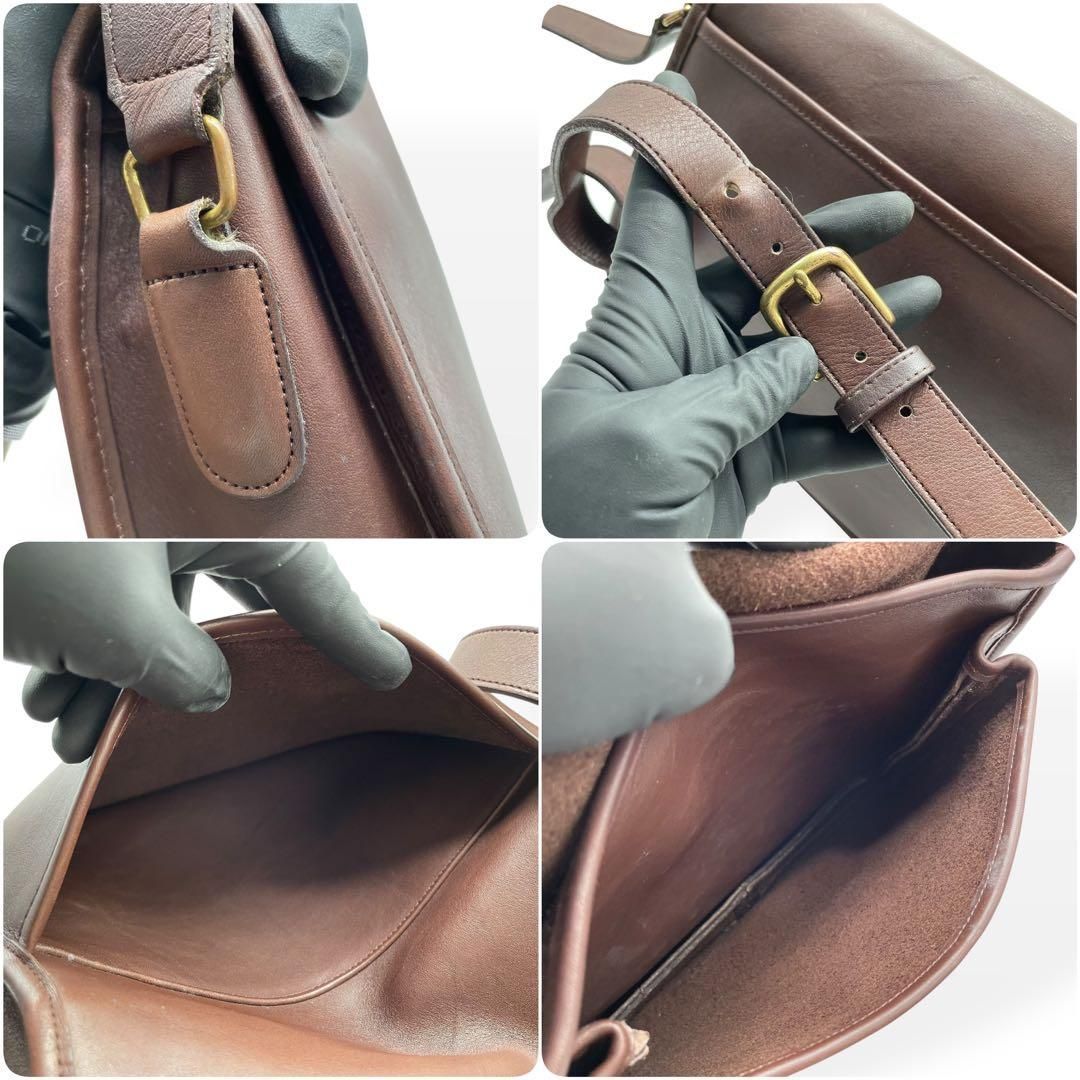 【極美品】オールドコーチ ショルダーバッグ ターンロック 本革 USA製 焦茶 極美品 COACH オールドコーチ USA製 ショルダーバッグ ターンロック 茶