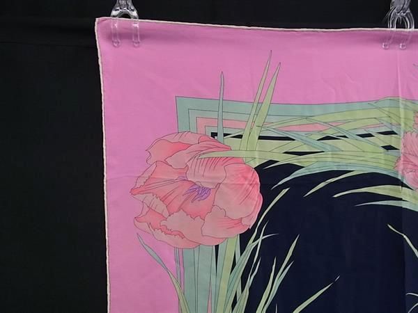 LEONARD レオナール シルク100% フラワー 花柄 大判 スカーフ ストール