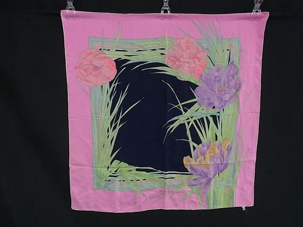 LEONARD レオナール シルク100% フラワー 花柄 大判 スカーフ ストール