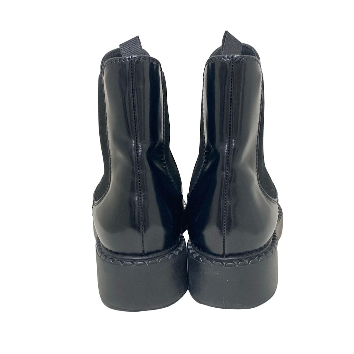 PRADA(プラダ) ショートブーツ 37 レディース - 黒 チェルシーブーツ