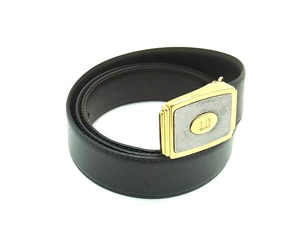 【未使用】dunhill ダンヒル レザー ゴールド金具 ベルトメンズブラック dunhill ダンヒル レザー ゴールド金具 ベルト 表記サイズ 44/112