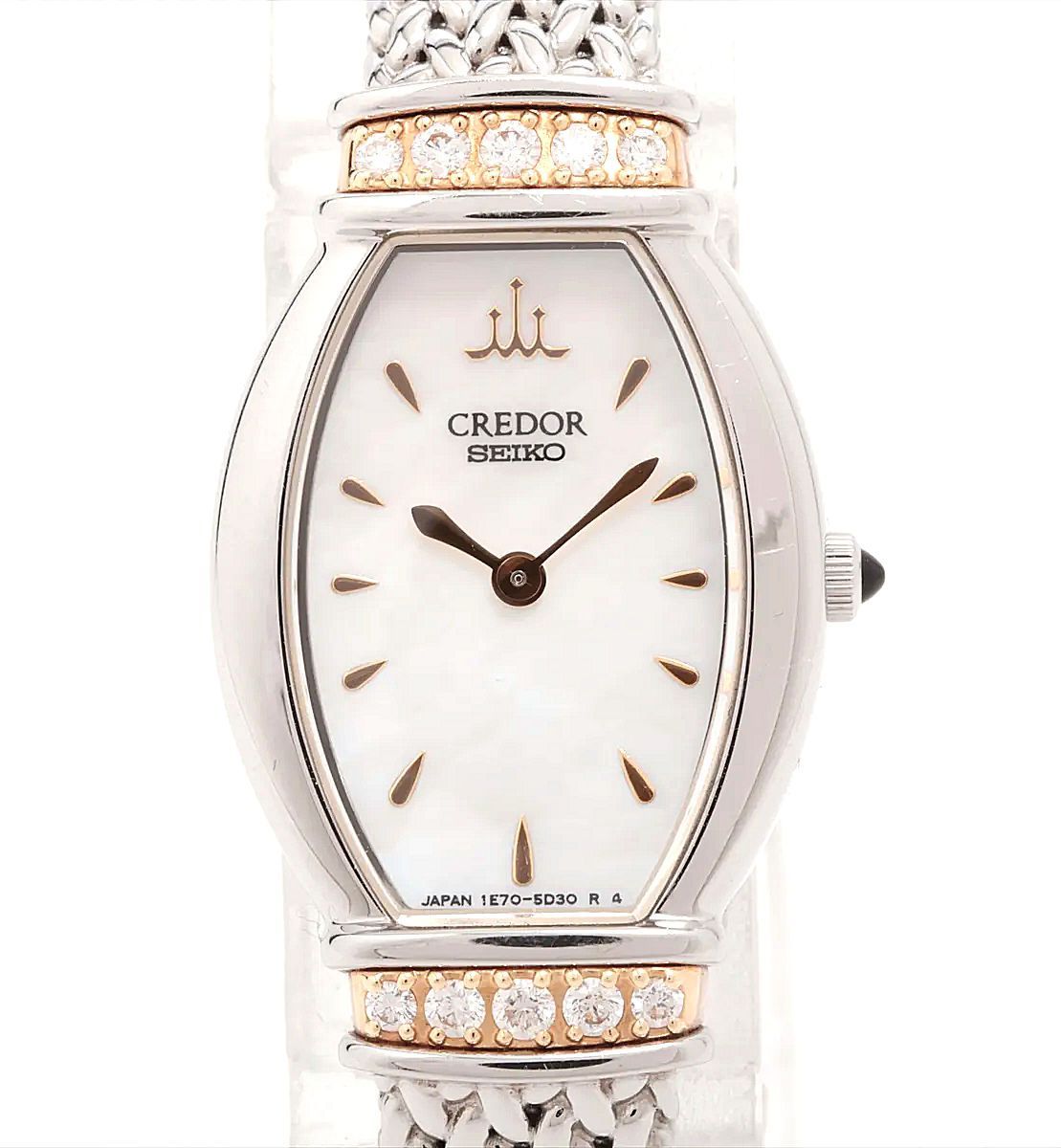 極美品 完備 SEIKO セイコー クレドール 18KT ホワイトシェル パヴェ 