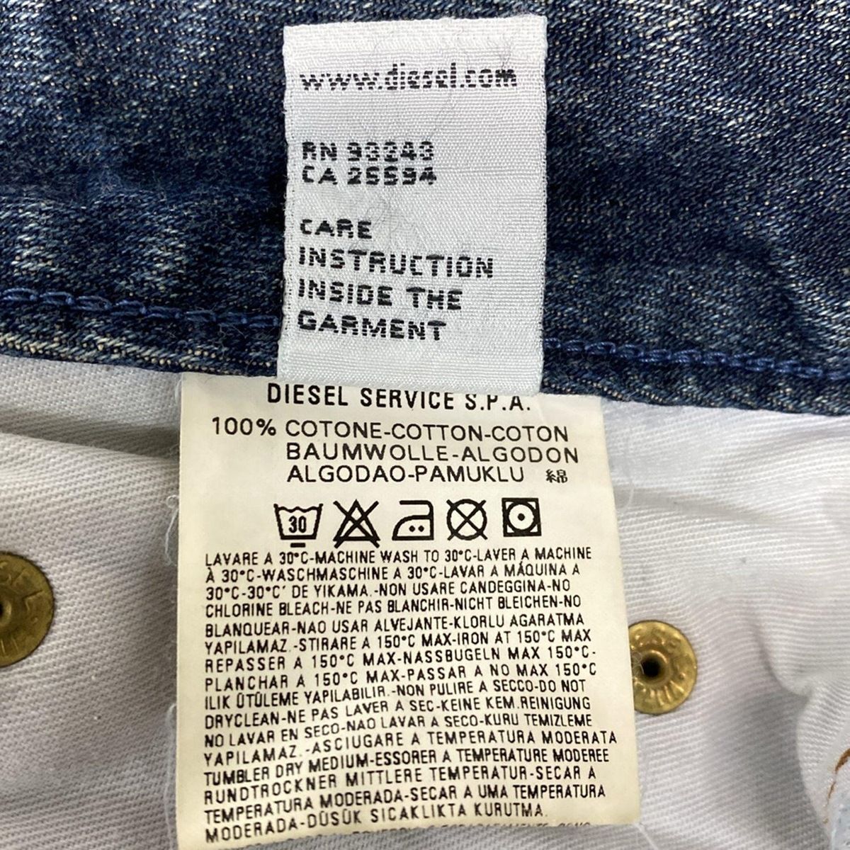 DIESEL(ディーゼル) ジーンズ サイズ34 S メンズ美品  RABOX ネイビー フルレングス/ボタンフライ