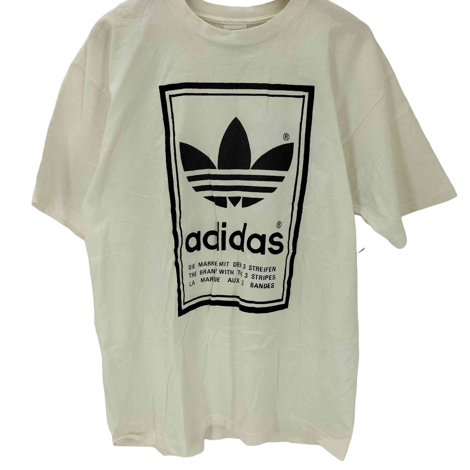 アディダス adidas 90S 96SS USA製 両面 トレフォイルロゴ プリント T