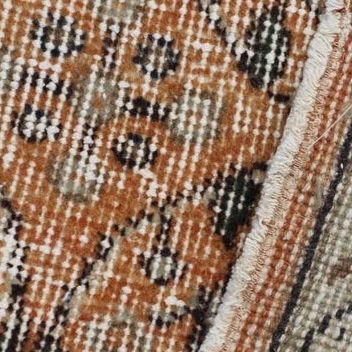 トルコヴィンテージラグ くすみレッド オリエントラグ ダブルフレーム