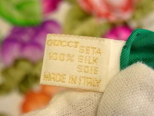 GUCCI グッチ 大判 ショール ストール ウール 花柄 美品 カーキ みどり
