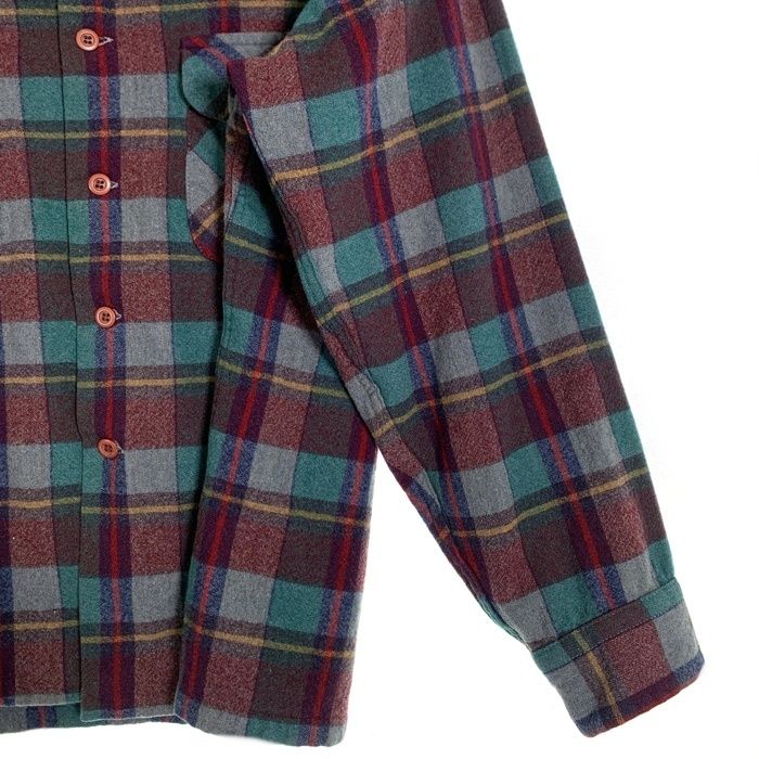 美品 70s PENDLETON ペンドルトン ボードシャツ グリーン Lサイズ 中古・古着通販】PENDLETON (ペンドルトン) 70sウールチェックシャツ