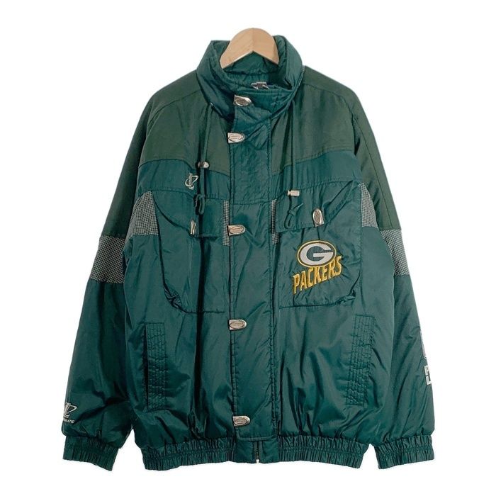 90-00's NFL PRO LINE GREENBAY PACKERS グリーンベイ・パッカーズ ナイロンジャケット 中綿 グリーン LOGO ATHLETIC Size L 90-00's NFL PRO LINE GREENBAY PACKERS グリーンベイ・パッカーズ