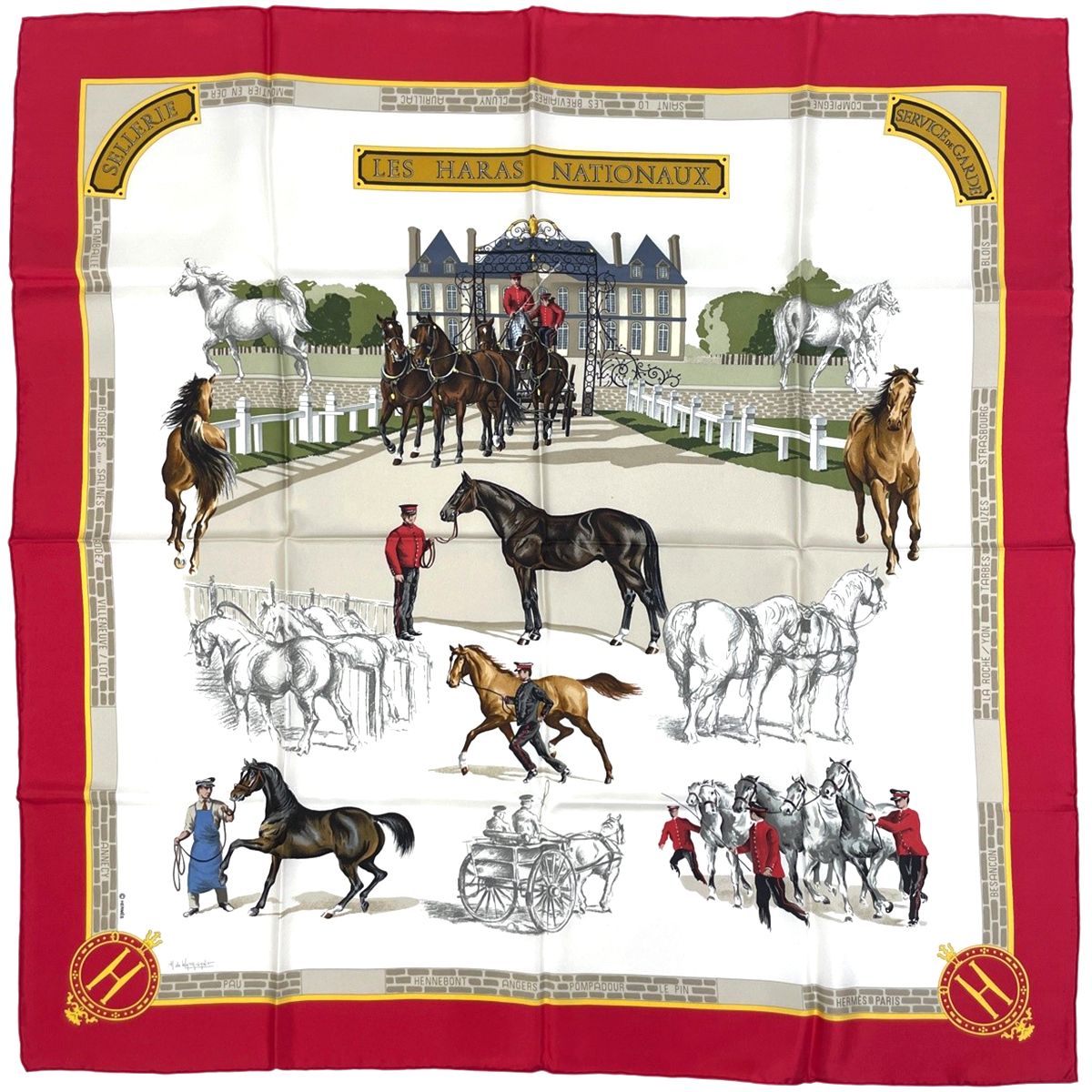 エルメス HERMES カレ 90 LES HARAS NATIONAUX 国立種馬飼育場