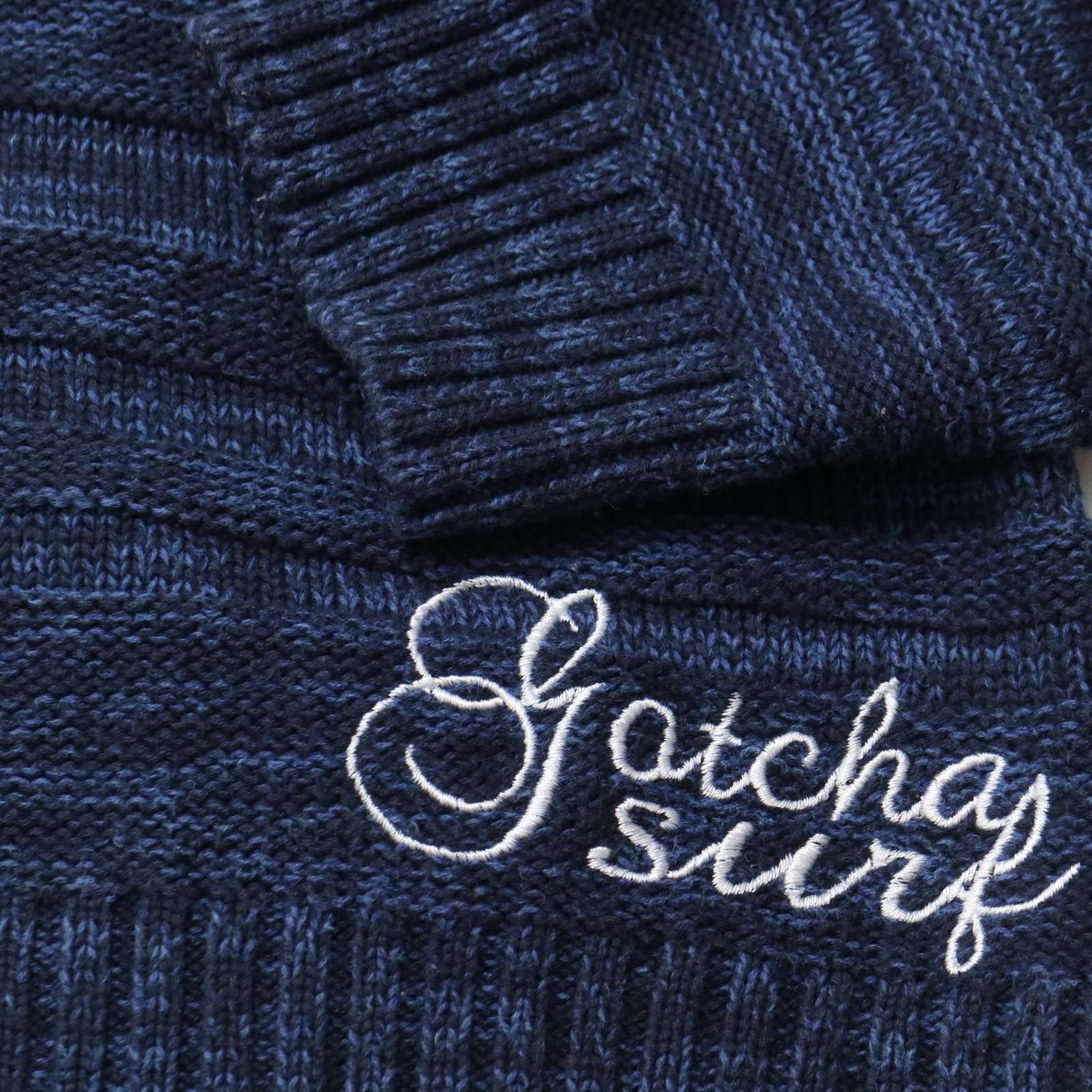 GOTCHA ガッチャ 秋冬 ロゴ刺繍☆ ショールカラー メランジ ニット 