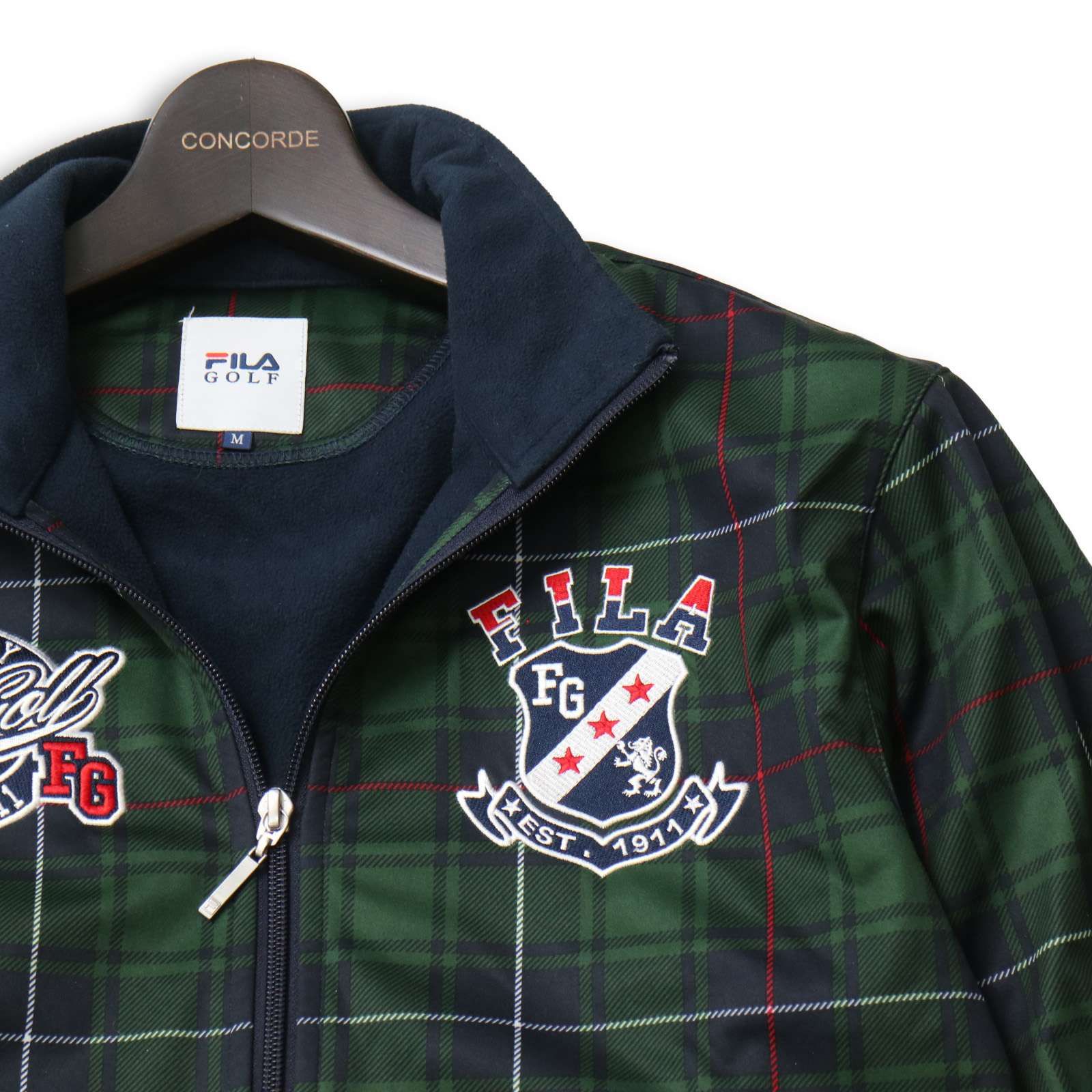 【フィラゴルフ】ジャケット　ブルゾン　4Lサイズ　裏地フリース　チェック柄　秋冬 フィラゴルフジャケット フィラゴルフ】ジャケット ブルゾン 4Lサイズ