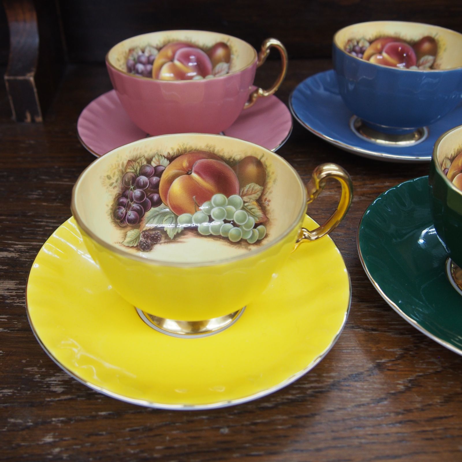 未使用 英国 エインズレイ フルーツ柄 6客セット カップ ソーサー