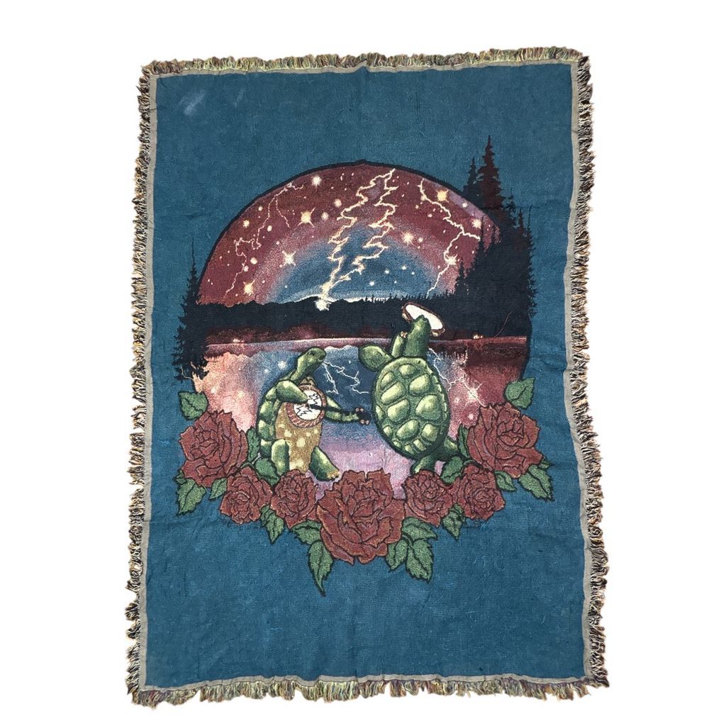 vintageラグ ブランケット マルチカバー タペストリー フラワー 花