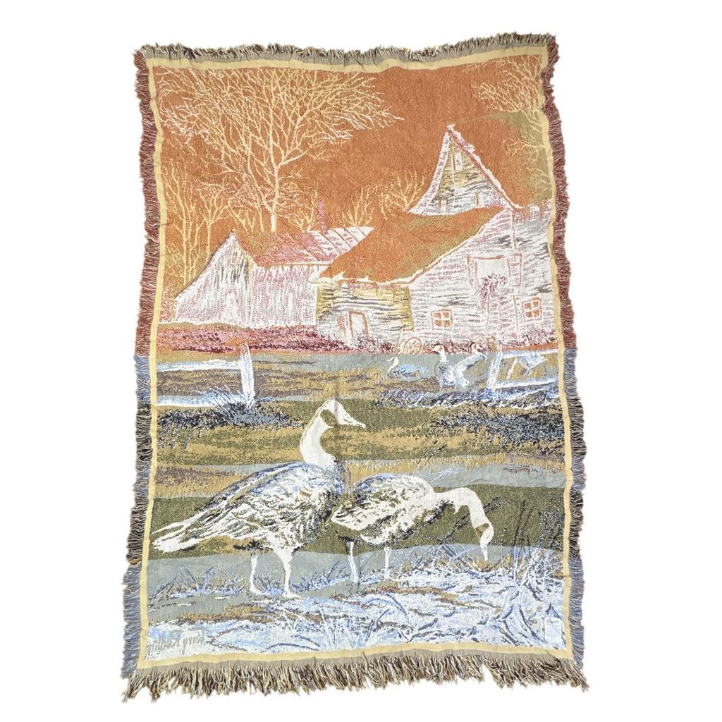 vintageラグ ブランケット マルチカバー タペストリー USA製 MADE IN