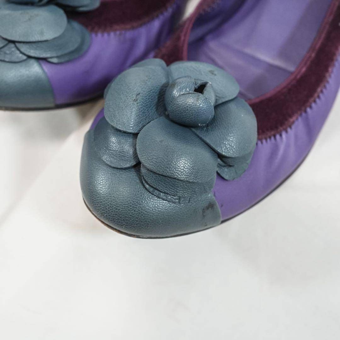 CHANEL カメリア フラットシューズ 36C ココマーク バレエシューズ