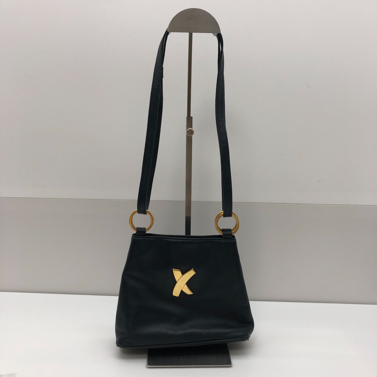 Paloma Picasso 2WAYバッグ ショルダー ハンドバッグ ネイビー レザー 