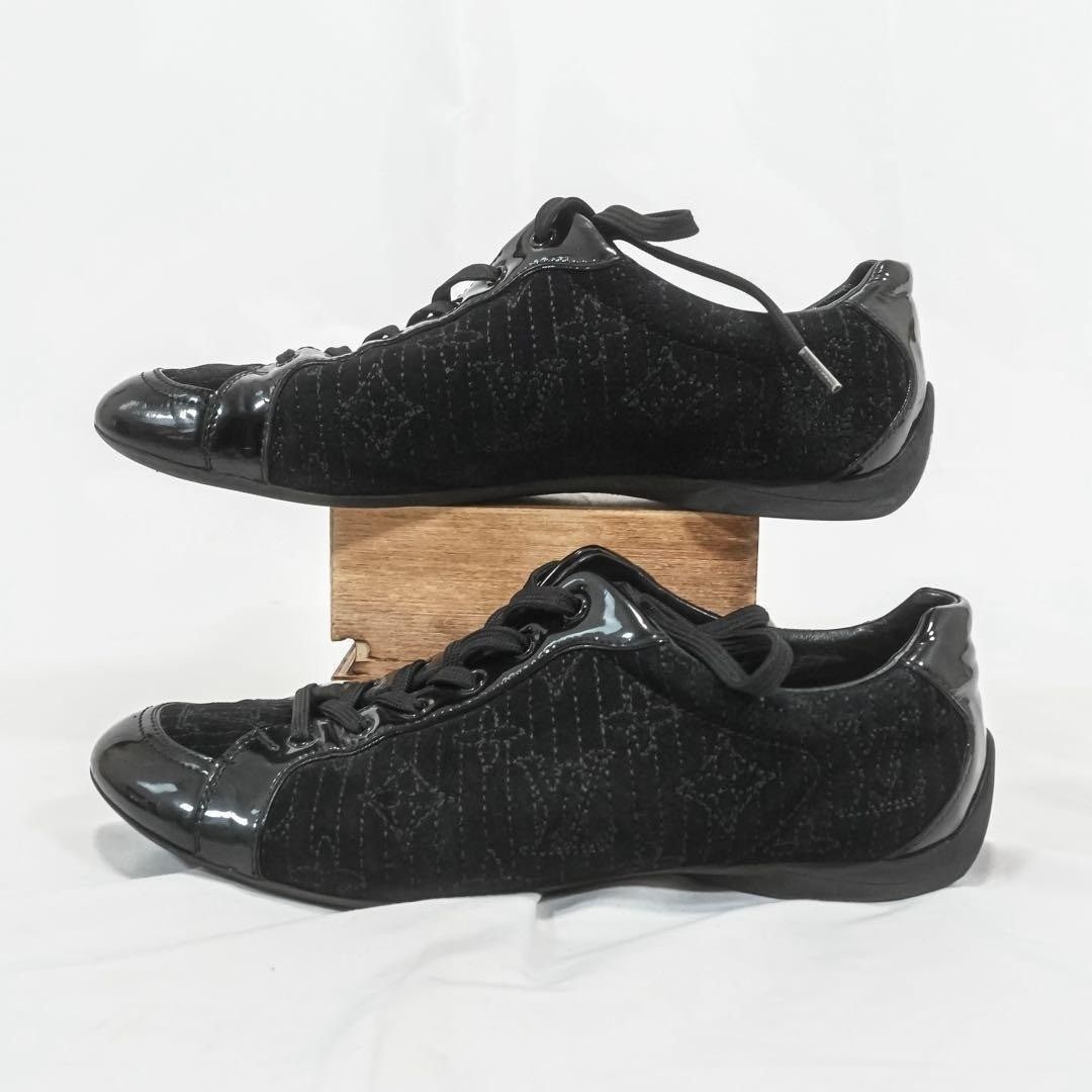 ☆美品☆ LOUIS VUITTON スニーカー スエード エナメル ロゴ柄 - メルカリ