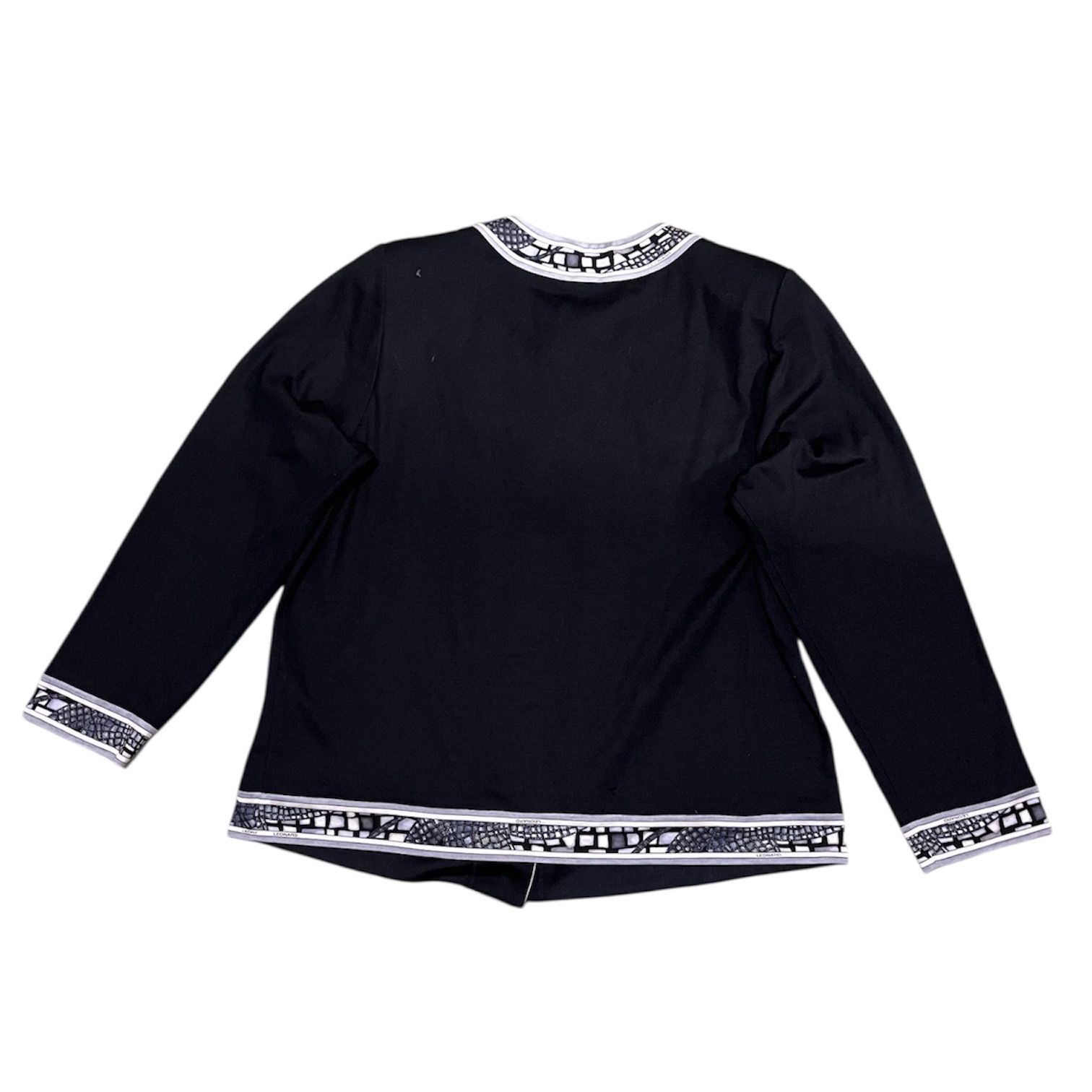 レオナール LEONARD カーディガン ノーカラー 薄手 肩パッド