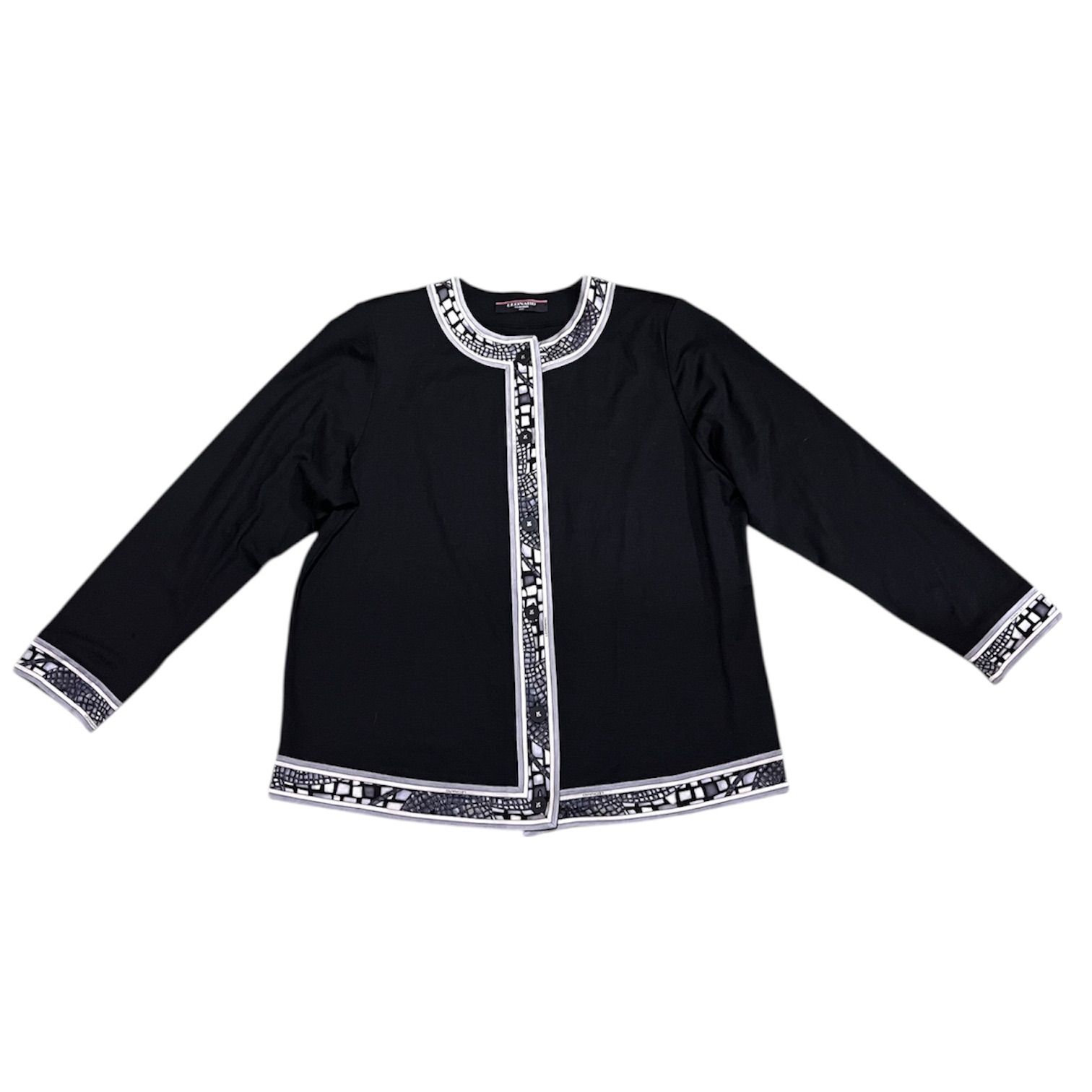 レオナール LEONARD カーディガン ノーカラー 薄手 肩パッド