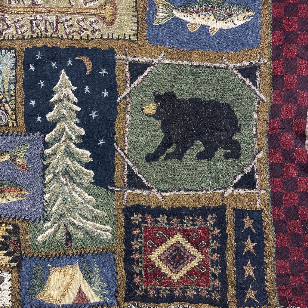 vintageラグ ブランケット マルチカバー タペストリー アニマル 動物