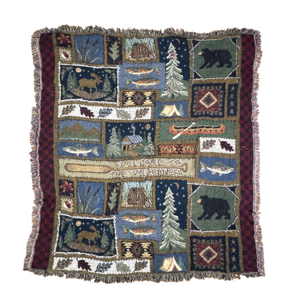 vintageラグ ブランケット マルチカバー タペストリー アニマル 動物