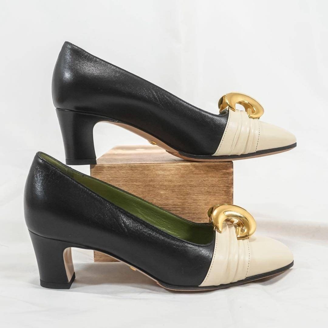 ☆未使用級☆ GUCCI パンプス GG ハーフムーン ゴールド金具 34サイズ