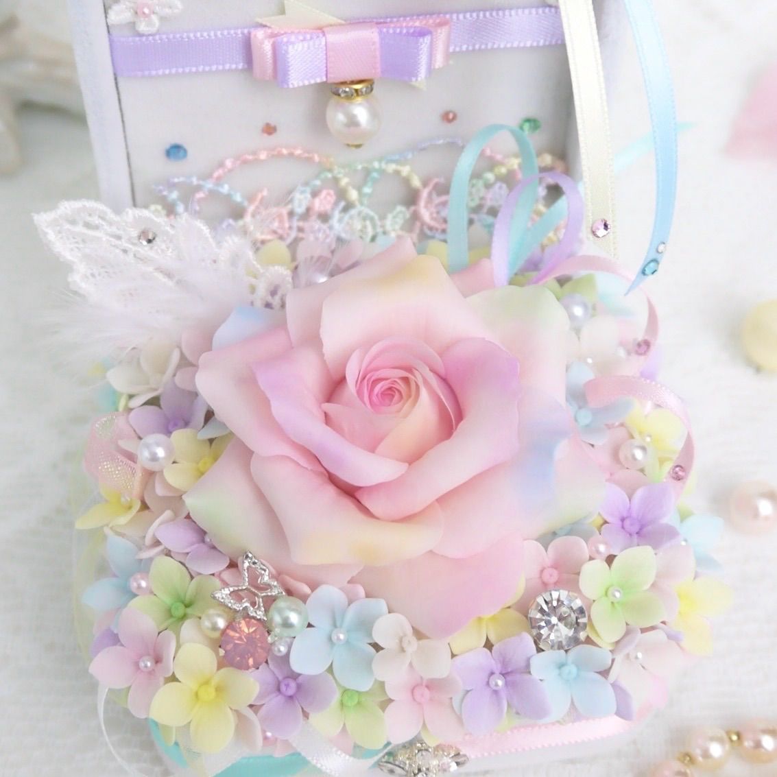 クレイフラワー ✻ジュエルローズ⋆˙⟡キャンディ✻ フラワー