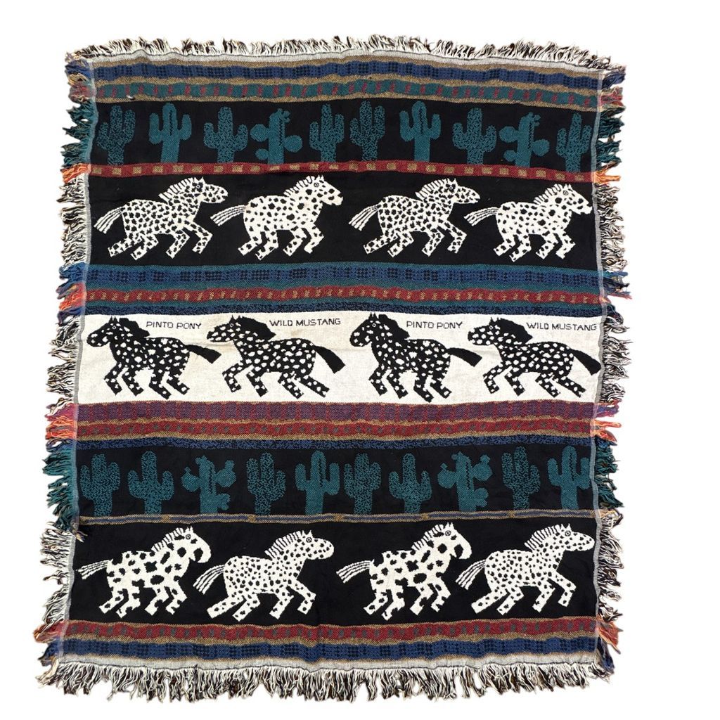 【※める】80s USA ブランケット ヴィンテージラグ　タペストリー vintageラグ ブランケット マルチカバー タペストリー アニマル 動物