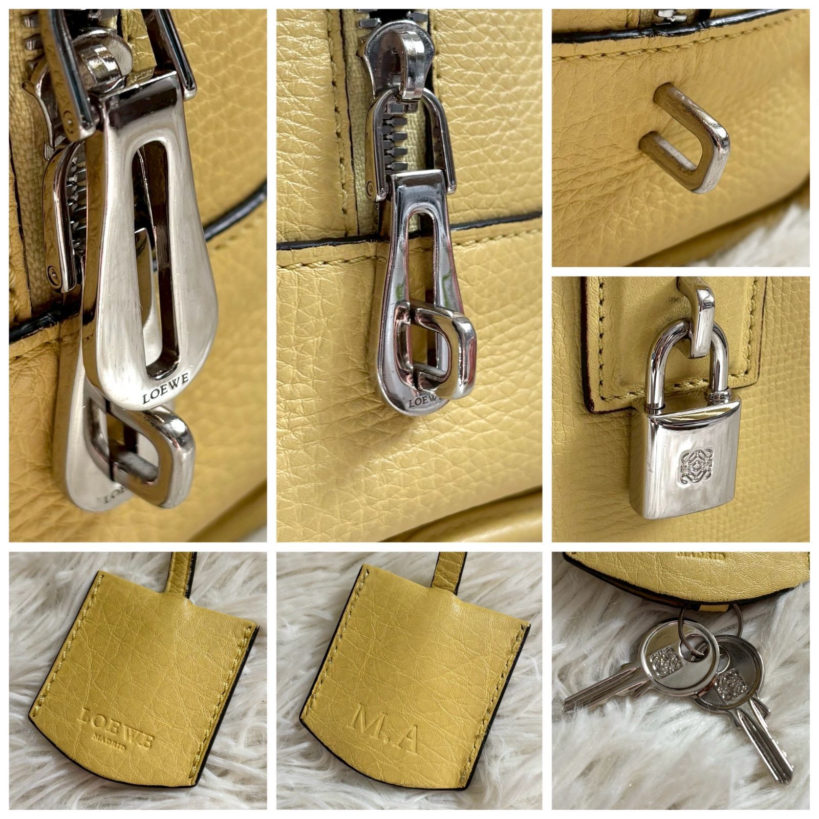 ロエベ　アマソナ　28 ハンドバッグ　イエロー　ミニボストンレLOEWE ロエベ アマソナ 28 ハンドバッグ イエロー ミニボストンレディース