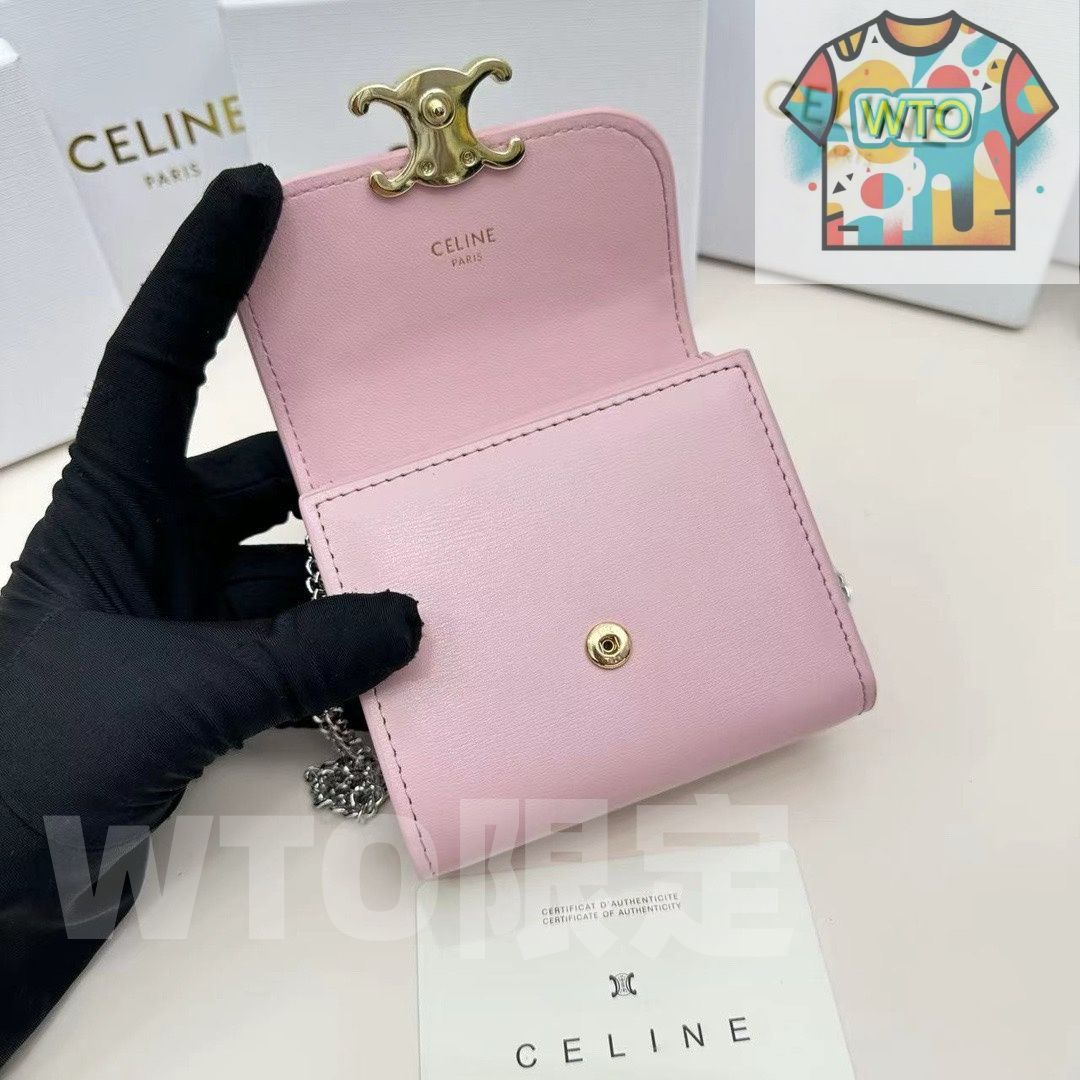 本日限定】?Celine トリオンフ チェーンウォレット 10783 ? 高級本革