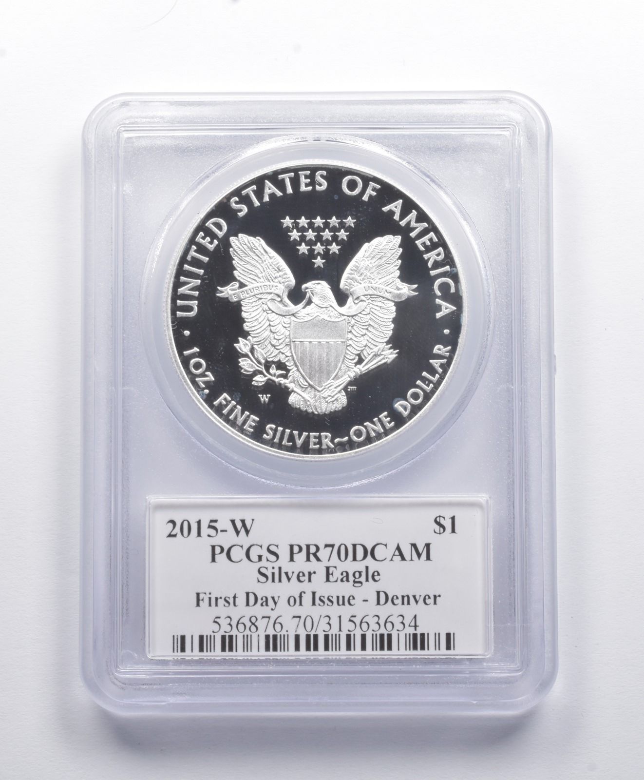 PR70DCAM 2015-W アメリカン シルバー イーグル FDOI デンバー サイン