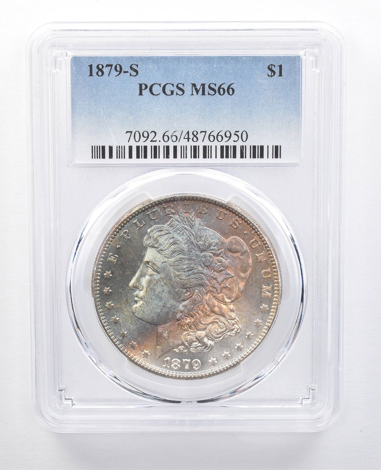 1879-S モルガン銀貨 MS66 PCGS レインボーT *7703 - メルカリ