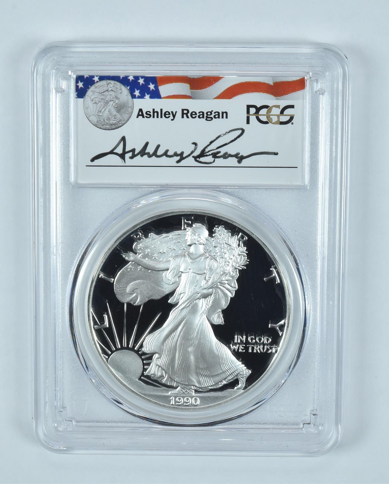 アメリカン・シルバー・イーグル1990年版 1990-S アメリカン シルバー イーグル アシュリー・レーガン サイン