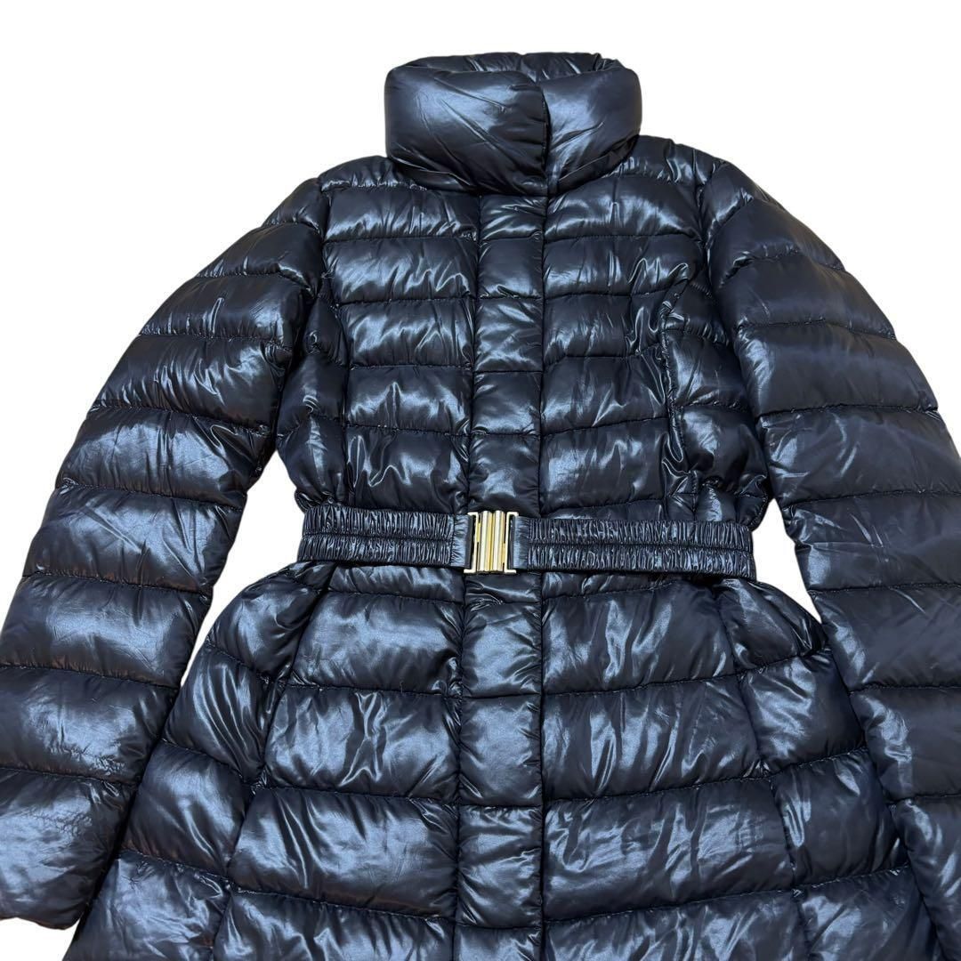 ヘルノ HERNO ダウンコート ロング Aライン ベルト付き ナイロン