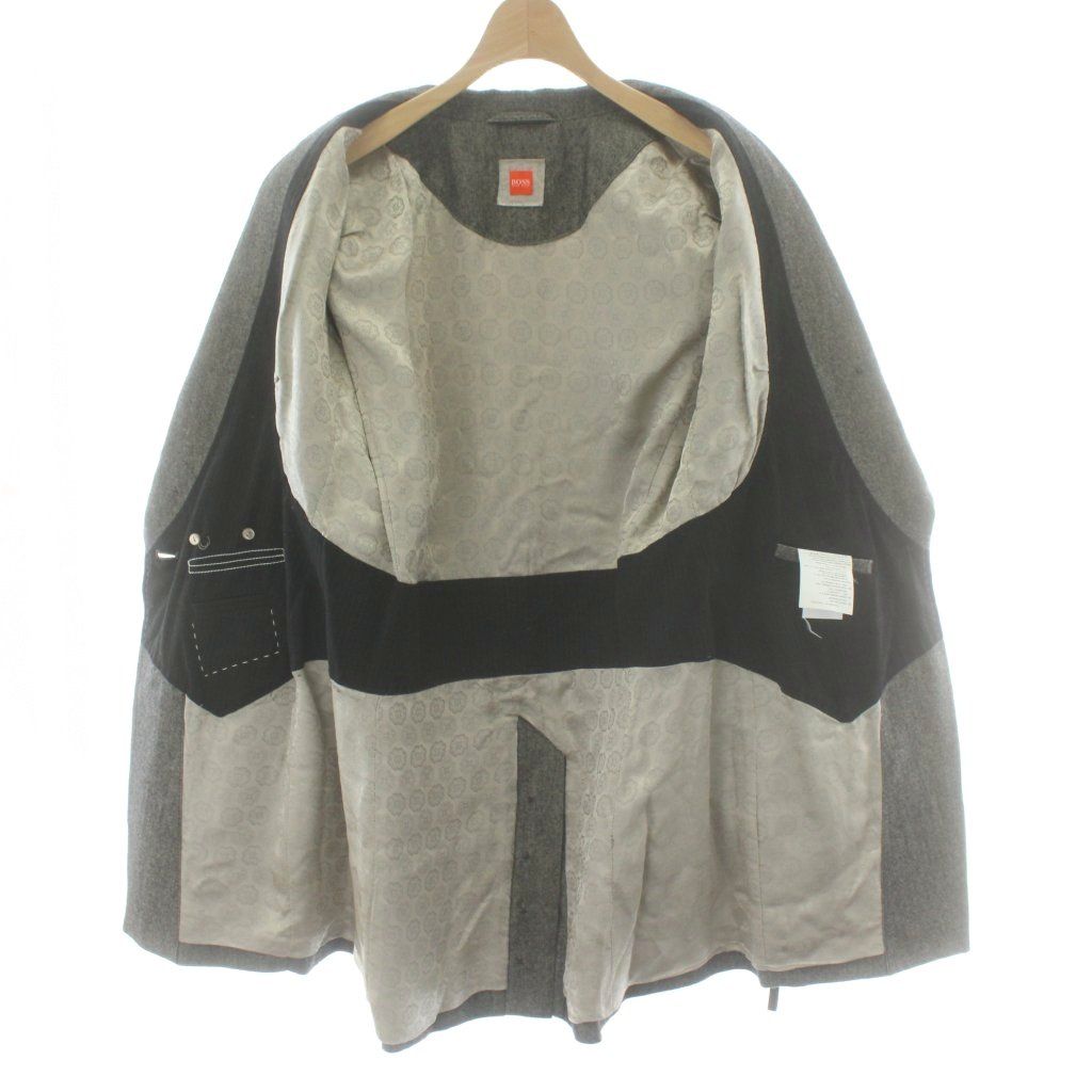 ヒューゴボス テーラードジャケット 麻 リネン 36 グレー  