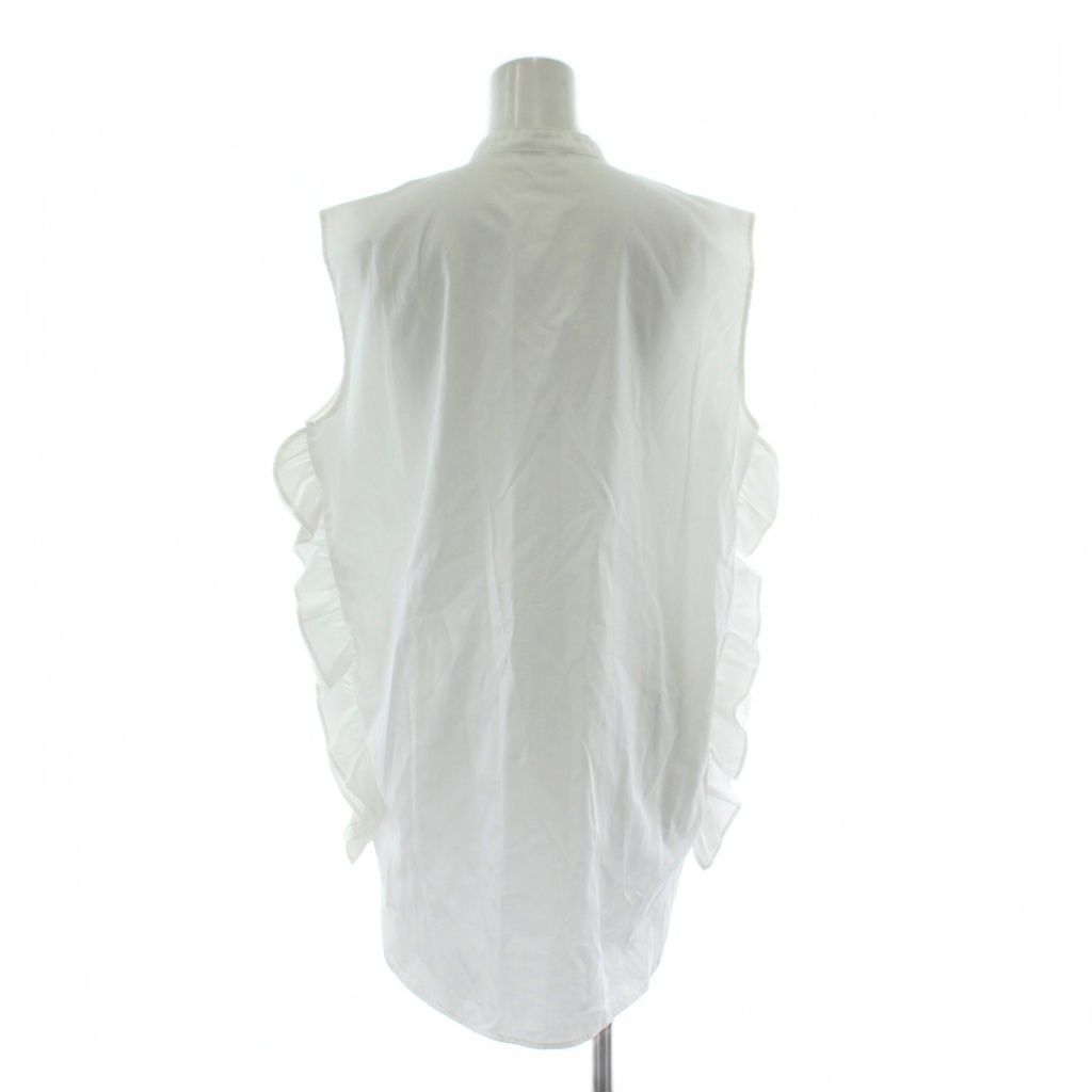 ヨーコチャン YOKO CHAN ノースリーブフリルトリムシャツ ブラウス 38