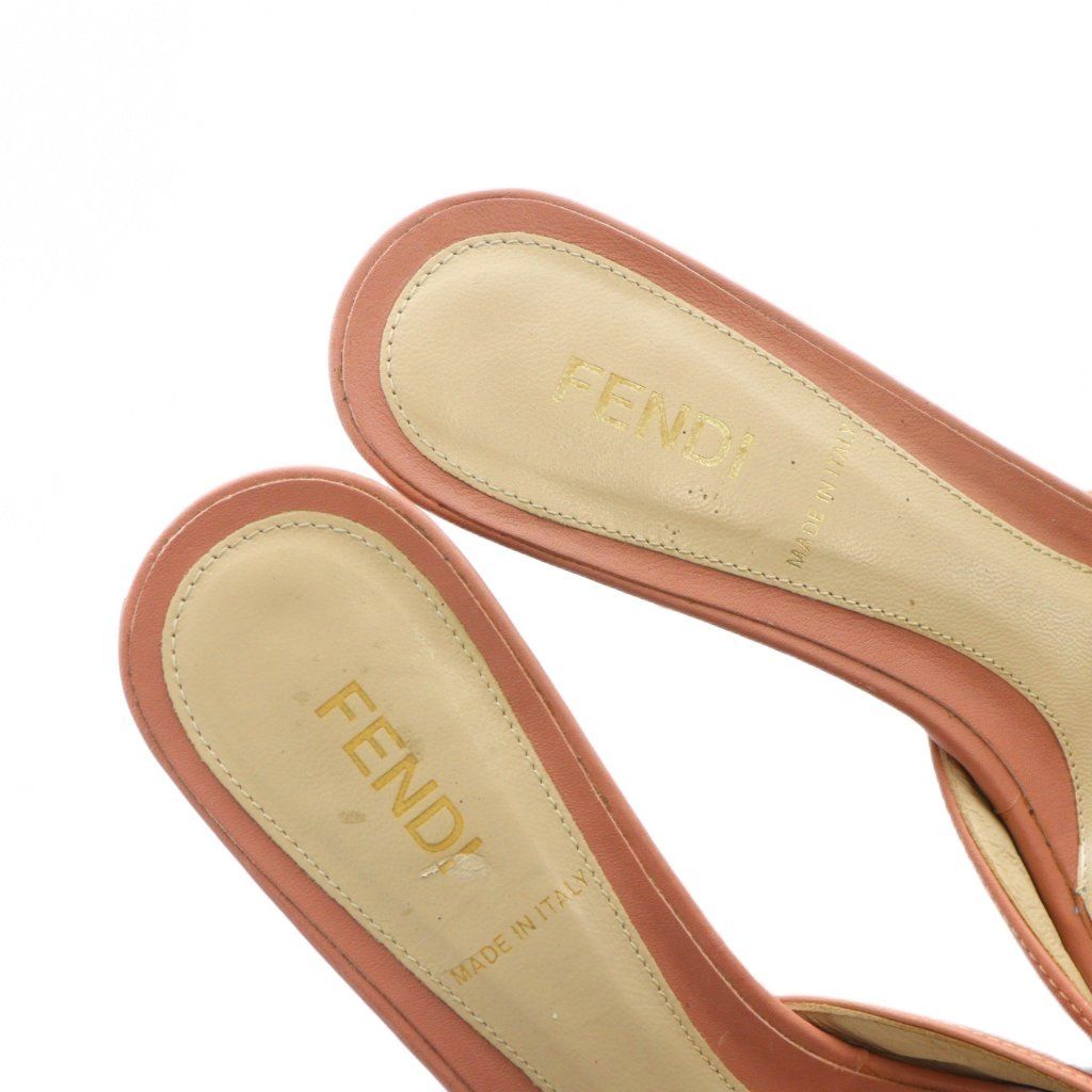 フェンディ FENDI ミュール サンダル レザー ズッカ柄 ロゴ オープン