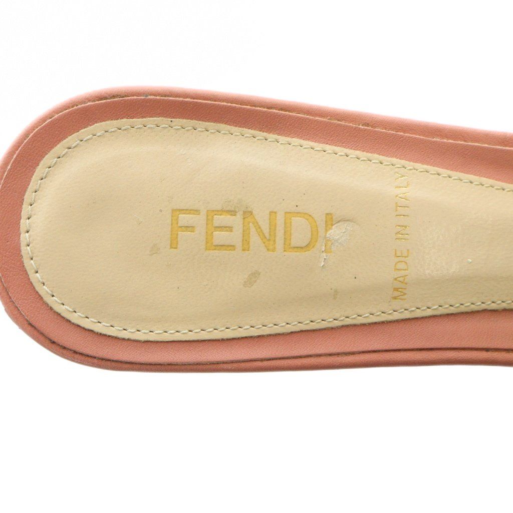 フェンディ FENDI ミュール サンダル レザー ズッカ柄 ロゴ オープン