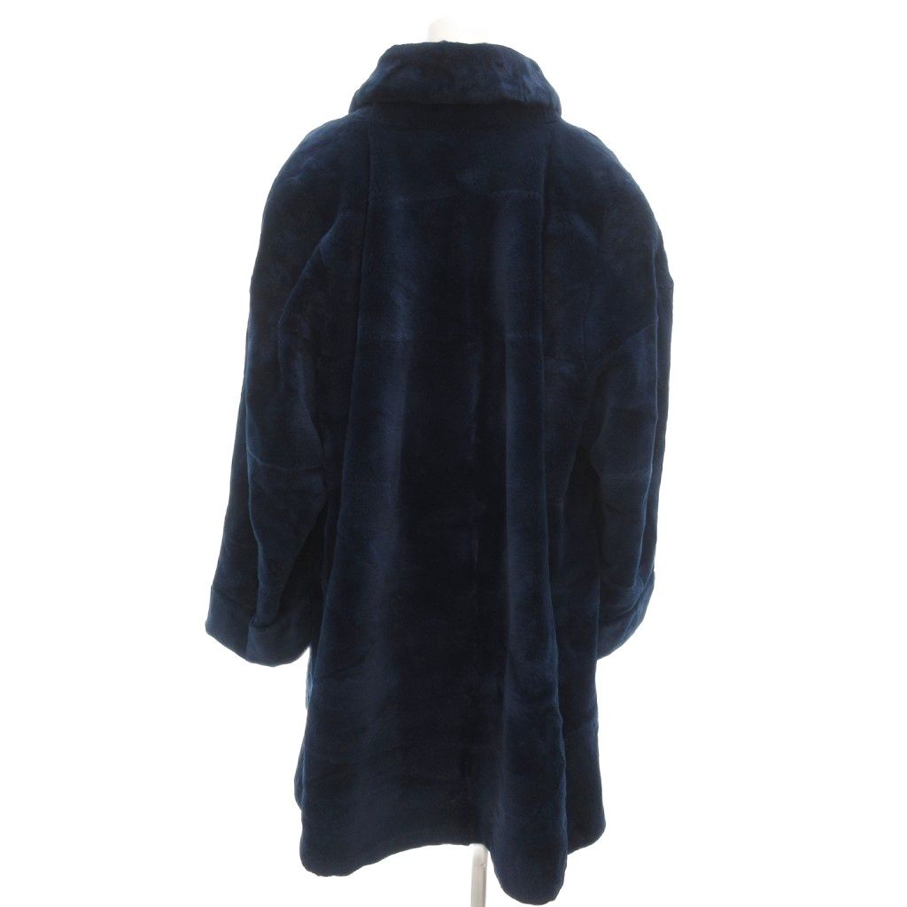 EMBAアメリカ産ミッドナイトブルーシェアードミンクファーロングコート毛皮 EMBA エンバ 美品 ファーコート 毛皮 染毛 シェアードミンク ミドル