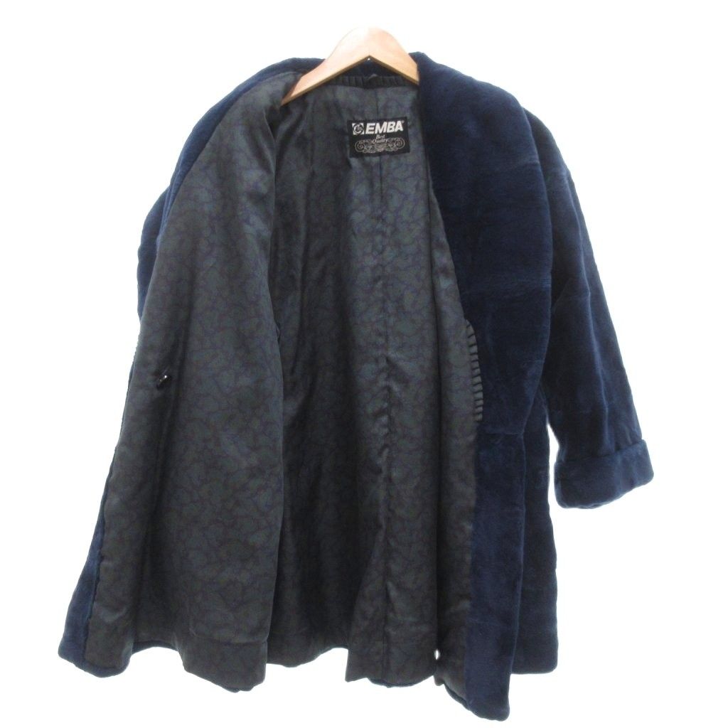 EMBA エンバ 美品 ファーコート 毛皮 染毛 シェアードミンク ミドル