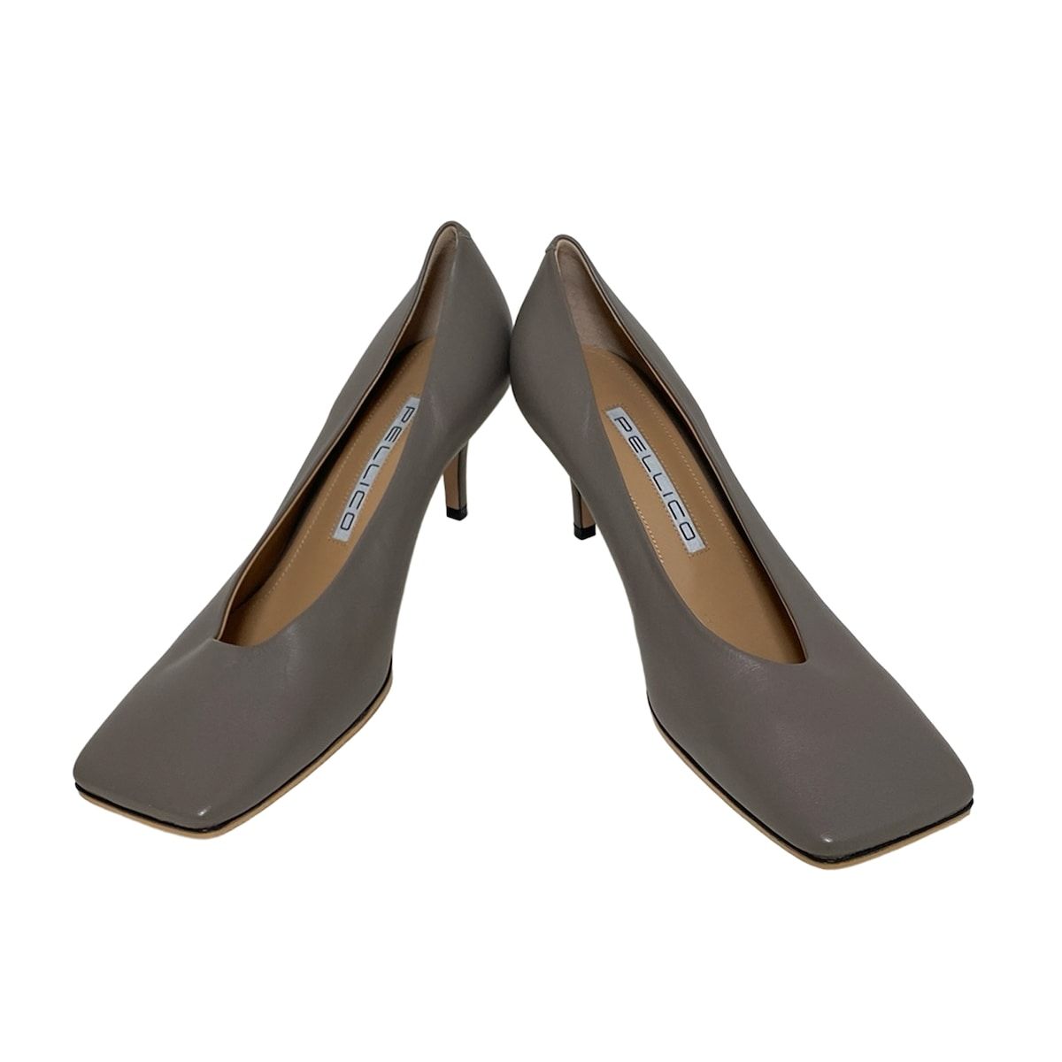 PELLICO ペリーコ パンプス グレー カットアウト エナメル 23 靴 PELLICO(ペリーコ) パンプス 38 レディース - グレー アウトソール張替