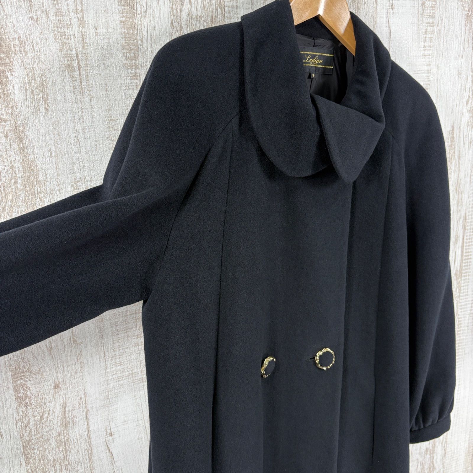 美品 Leilian レリアン アンゴラブレンド ウール100% フリルカラー A 