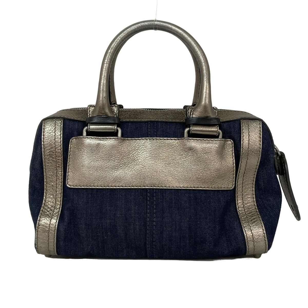 Chloe(クロエ) ハンドバッグ ハーレー ダークネイビー×ゴールド レザー  