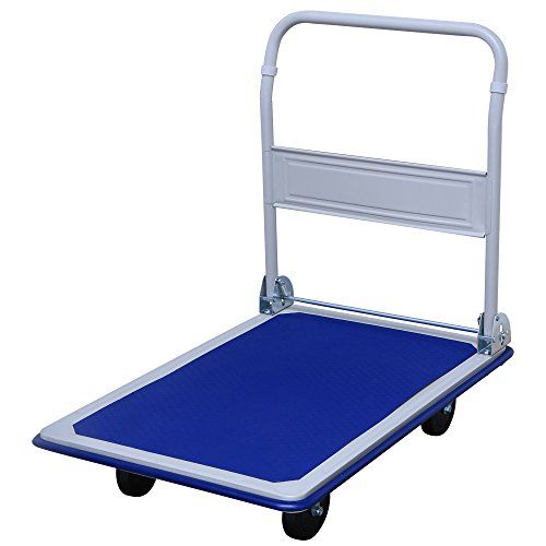 迅速に発送 アイリスプラザ 台車 折りたたみ ブルー 耐荷重 300? コンパクト 軽量 静音 キャスター付き 一度でたくさん運べる スチール製 SLD H 001 BL