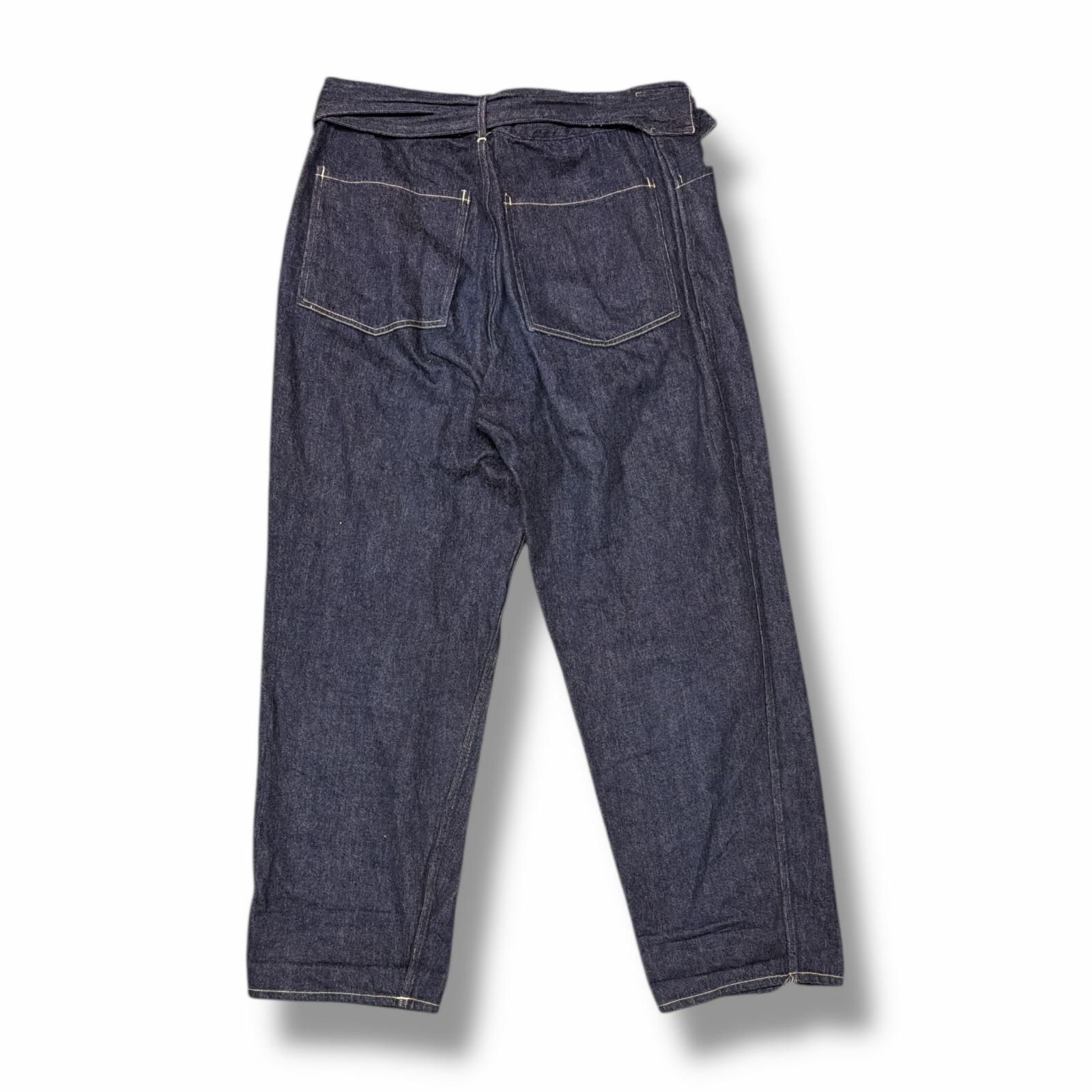 参考上代37400円 COMOLI デニムベルテッドパンツ ジーンズ ストレート 